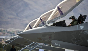 F-35 with open canopy on flightline